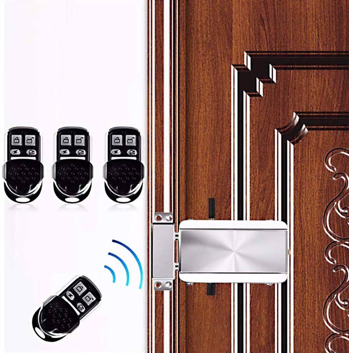 Honutige Electronic Deadbolt Door Lock, Smart Wireless Anti-Theft Home Security Keyless Deadbolt Access Control System With 4 Remote F3GOKWBJ_YRSX3