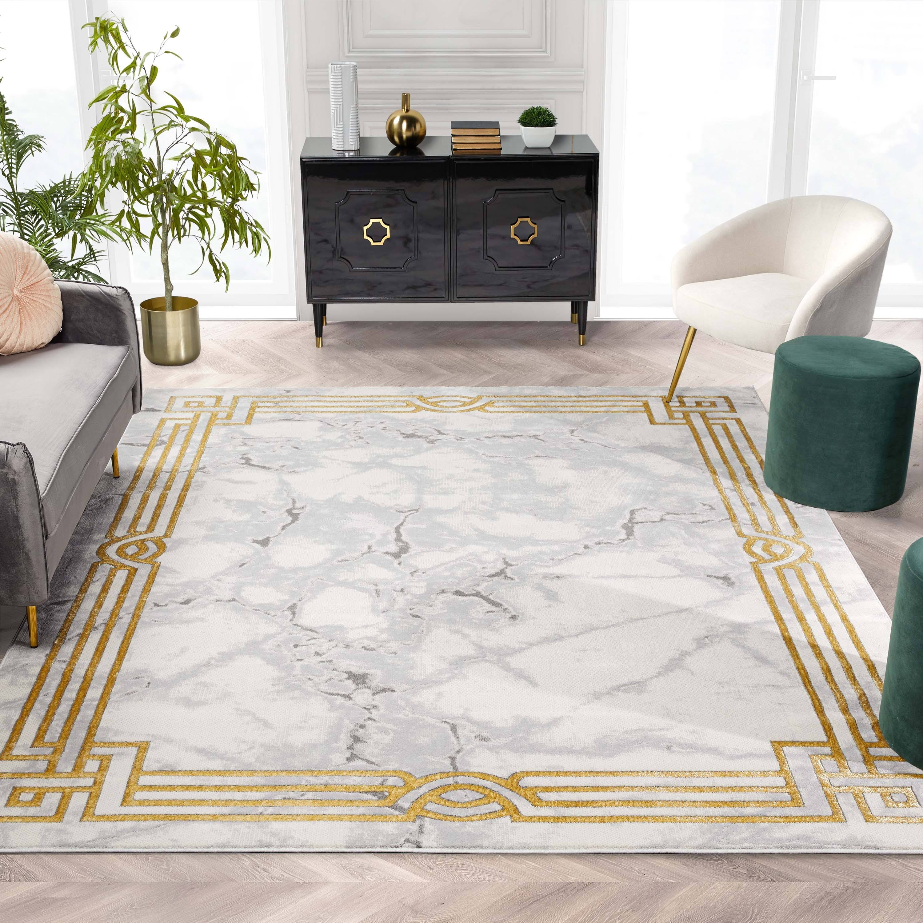 Well Woven Fairmont Huntington Modern Marble Ivory 7'10 X 9'10 Glam Area VAO4WCQI_QOXHN