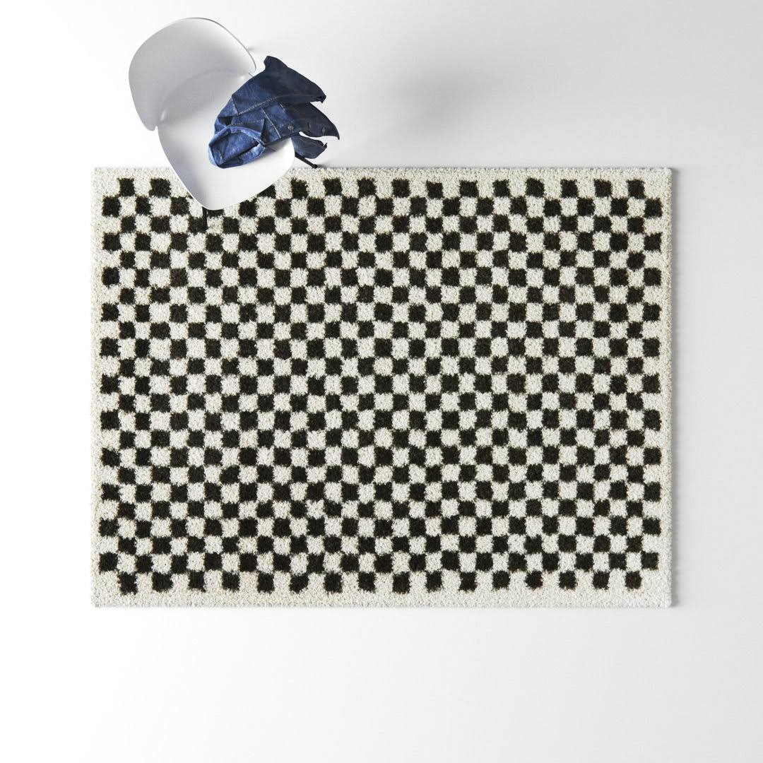 Walker Checkered Charcoal/Cream Shag Area Rug Allmodern Rug Size: Rectangle 5'3 X 7' CO01DSBZ_VXD3D