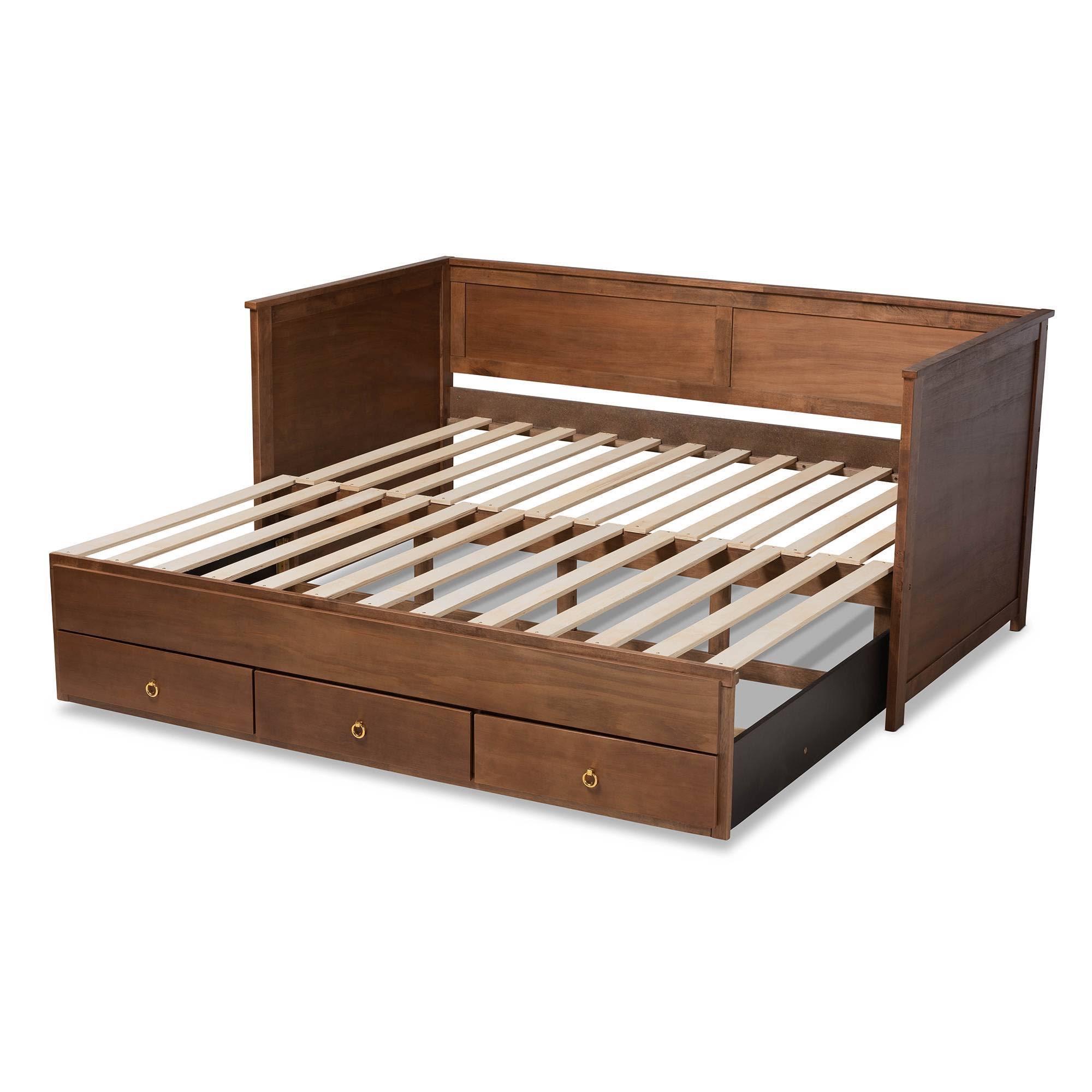 Baxton Studio Thomas Classic And Traditional Walnut Brown Finished Wood Expandable Twin Size To King Size Daybed With Storage 6U2DWCMX_WJL2W