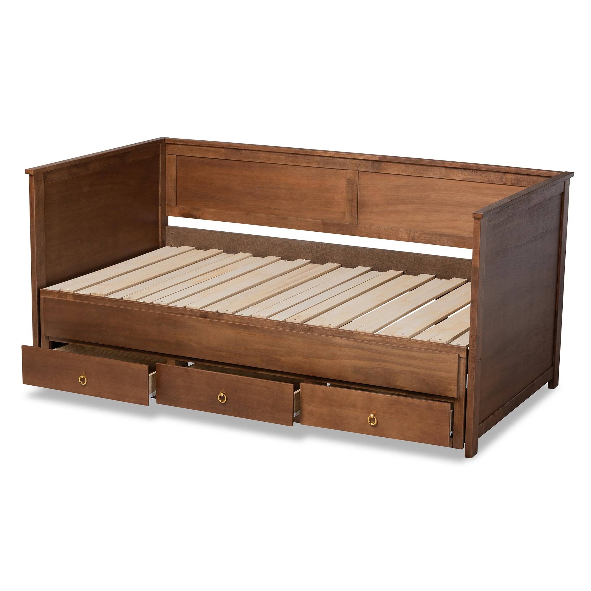 Baxton Studio Thomas Classic And Traditional Walnut Brown Finished Wood Expandable Twin Size To King Size Daybed With Storage 6U2DWCMX_WJL2W