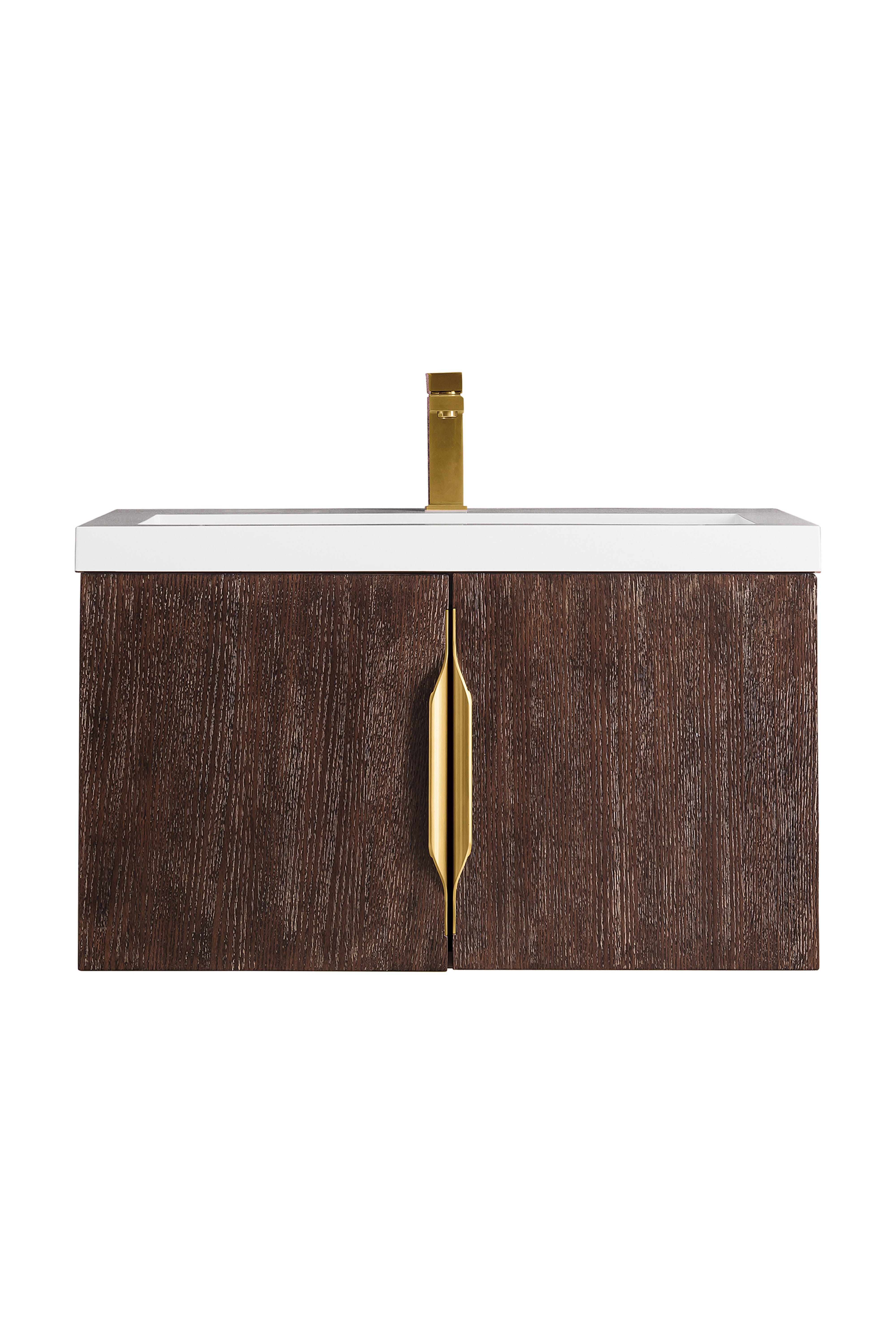 James Martin Columbia 31.5 Coffee Oak Single Vanity, W/ White Glossy Composite 8PKNKLFT_QNDI2