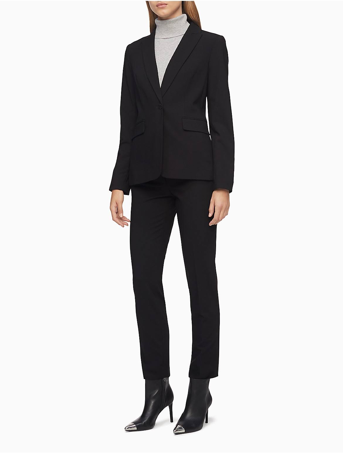 Calvin Klein Women&S Slim Fit Black Suit Pants - PTCAKRD2_4MROR