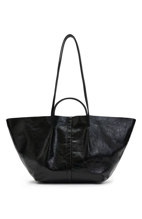 Allsaints Odette East/West Leather Tote In Black NNWW73OV_7ZFMM