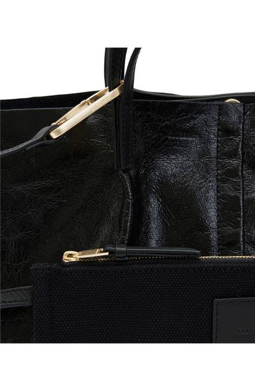 Allsaints Odette East/West Leather Tote In Black NNWW73OV_7ZFMM