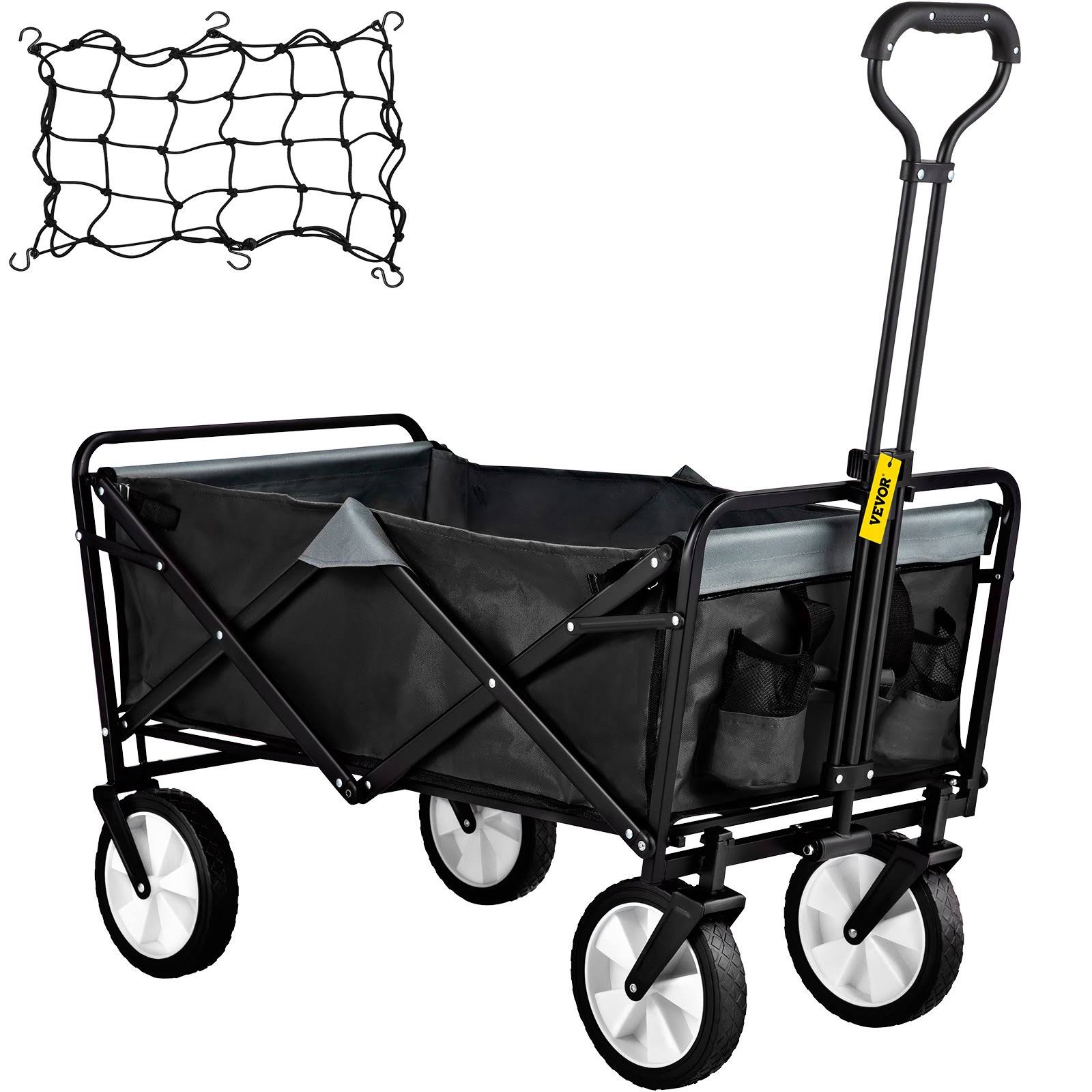 Vevor Wagon Cart Folding Wagon Cart With 176lbs Load Outdoor Utility Wagon W/Adjustable Handle - 6LDPDWT9_JJGRD