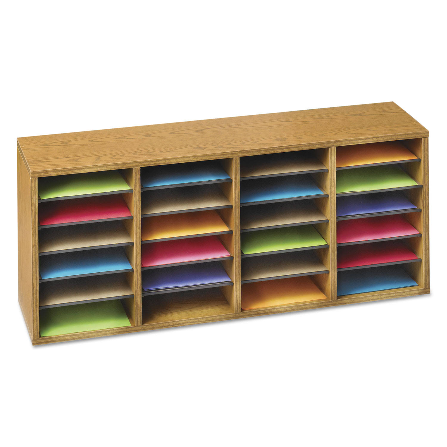 Safco Wood/Laminate Sorter, 24 Compartments, 39.25 X 11.75 X 16.25, Medium I8DZVVUW_KK9QS