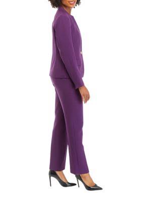 Le Suit Women's One Button Jacket And Elastic Back Pant Set, ZOTCDOOQ_1CLSU