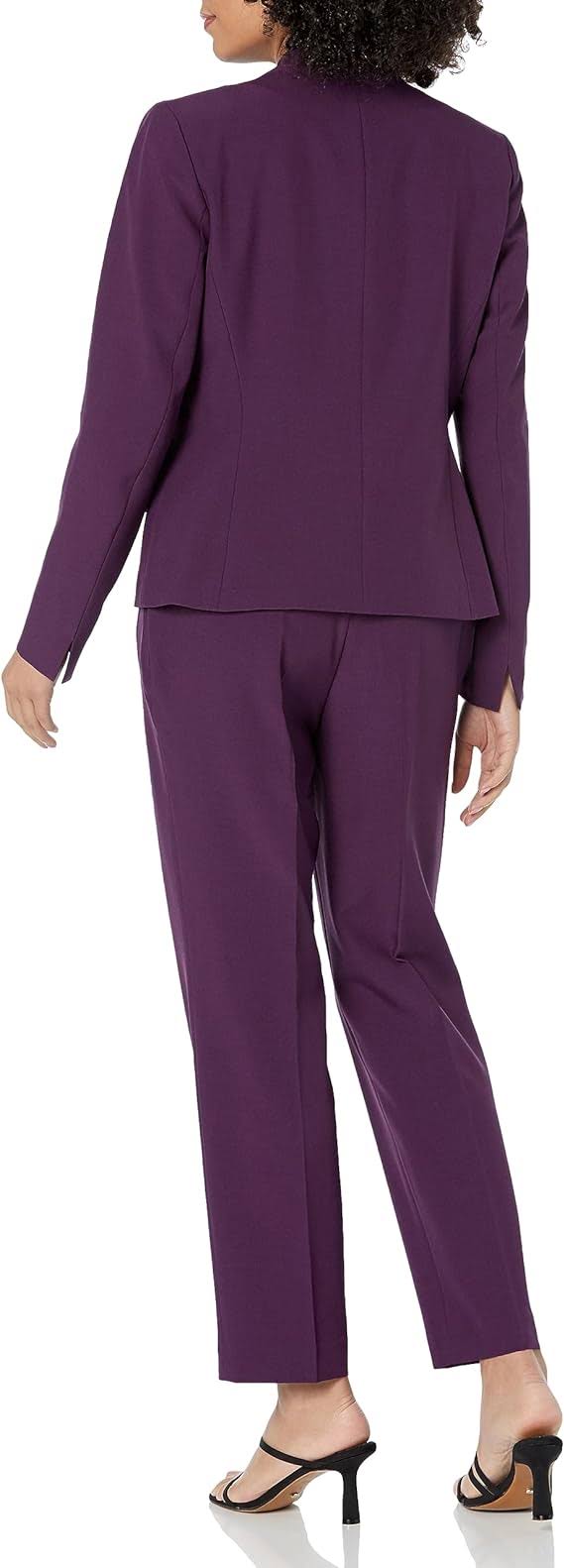 Le Suit Women's One Button Jacket And Elastic Back Pant Set, ZOTCDOOQ_1CLSU
