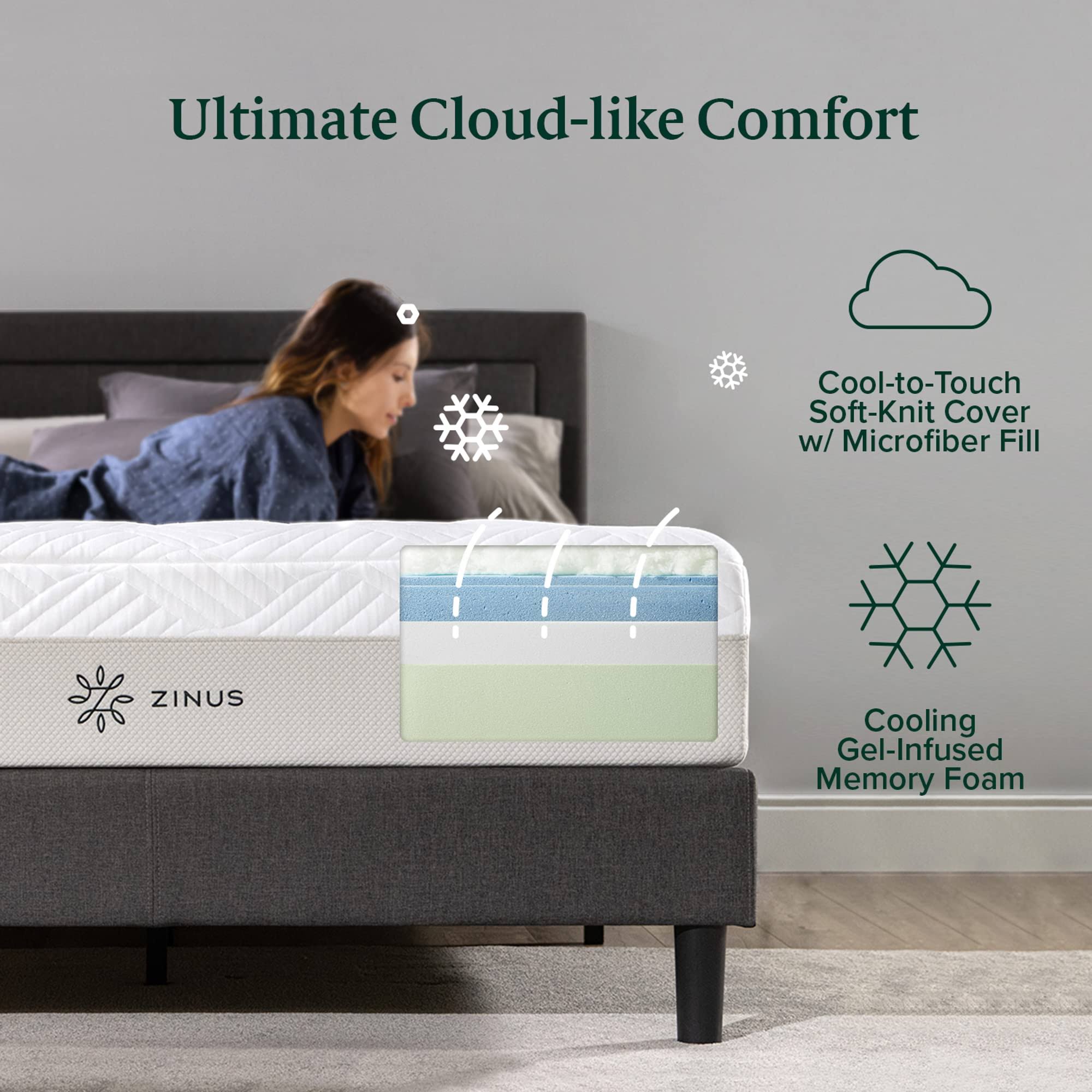 Zinus 12 Winter Cloud Memory Foam Mattress - NHITB8ZO_1HAYR