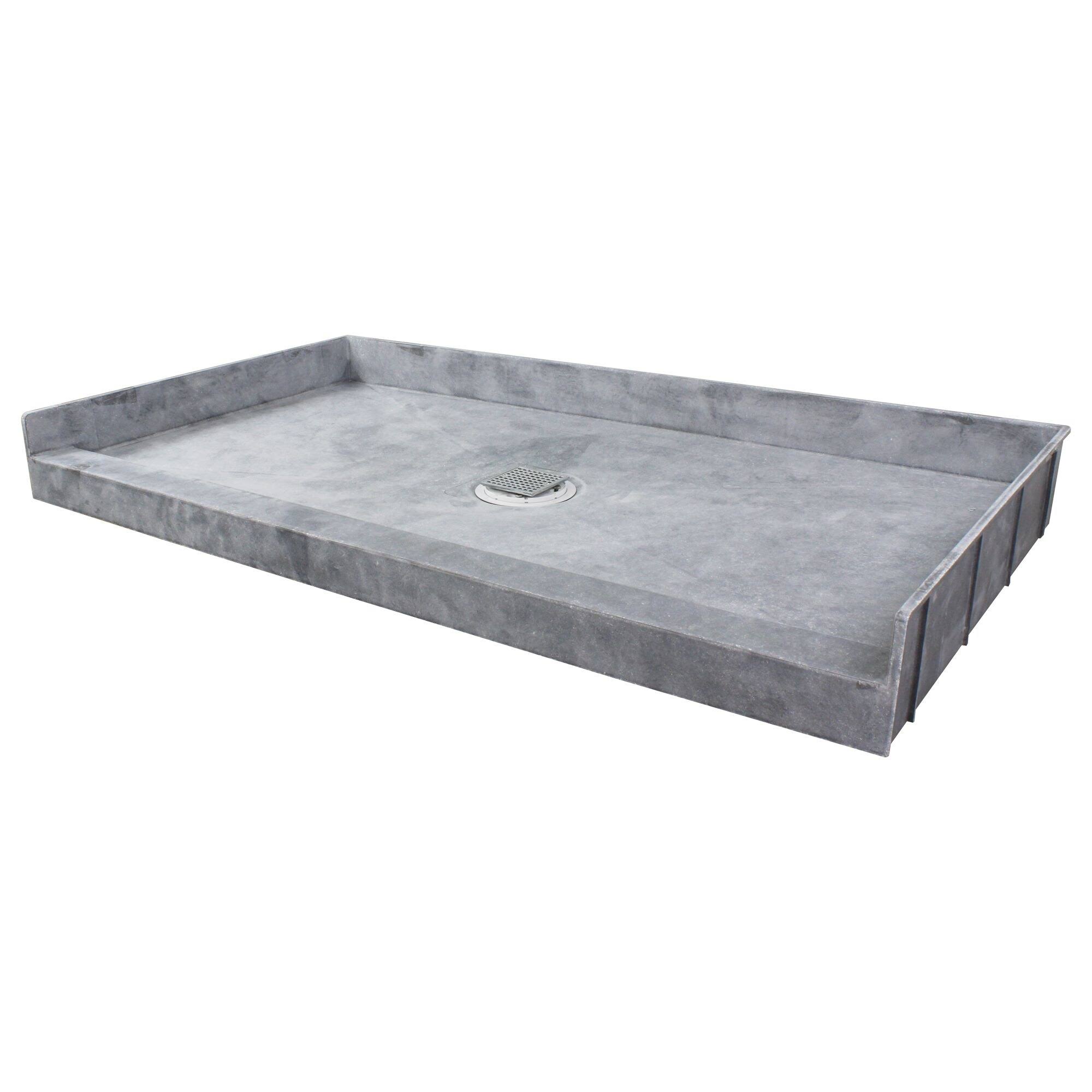 Transolid Ftt6034c Ready To Tile 60-In L X 34-In W Shower Base With Center Drain, Dark MALTXBSD_AK8H8