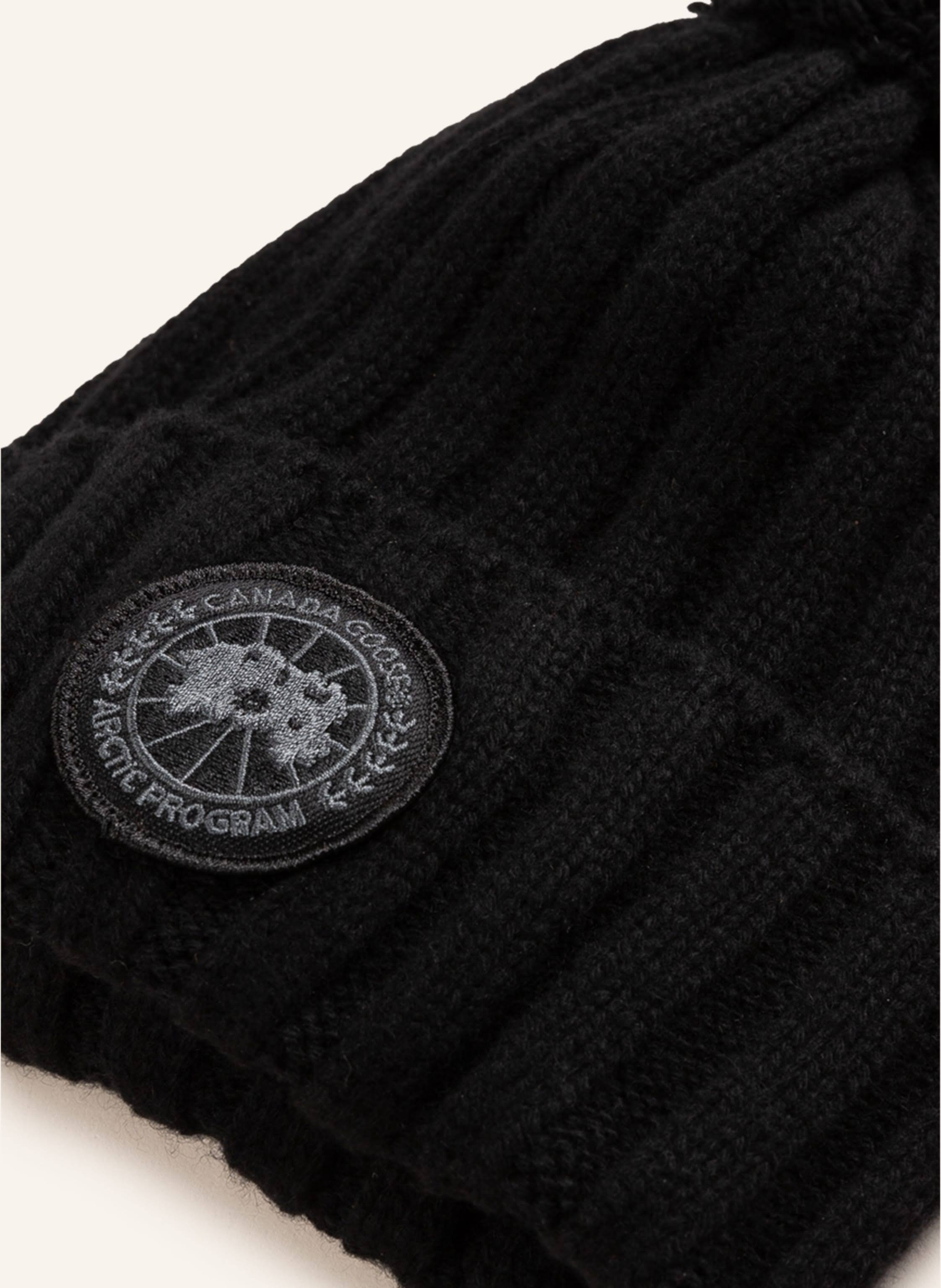 Canada Goose Pom Cashmere Beanie Ribbed, Black / EYFX3V0F_VF1RF