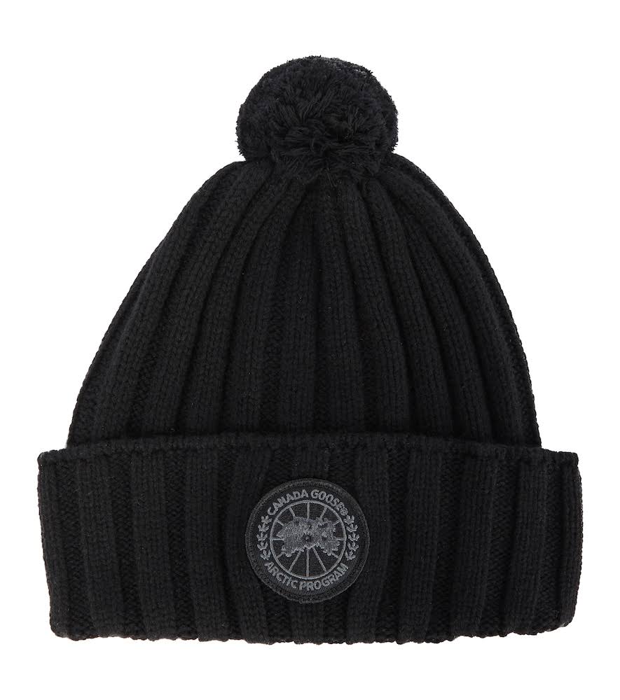 Canada Goose Pom Cashmere Beanie Ribbed, Black / EYFX3V0F_VF1RF