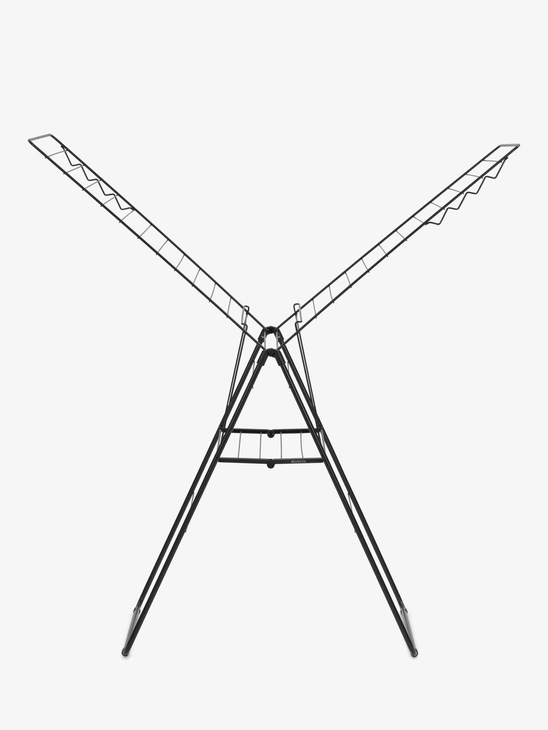 Brabantia 82 Ft. (25 M) 70.9 In. W X 72.4 In. H Hang On Garment Drying Rack With Rail In Metallic V9R0NPS0_2IM2G