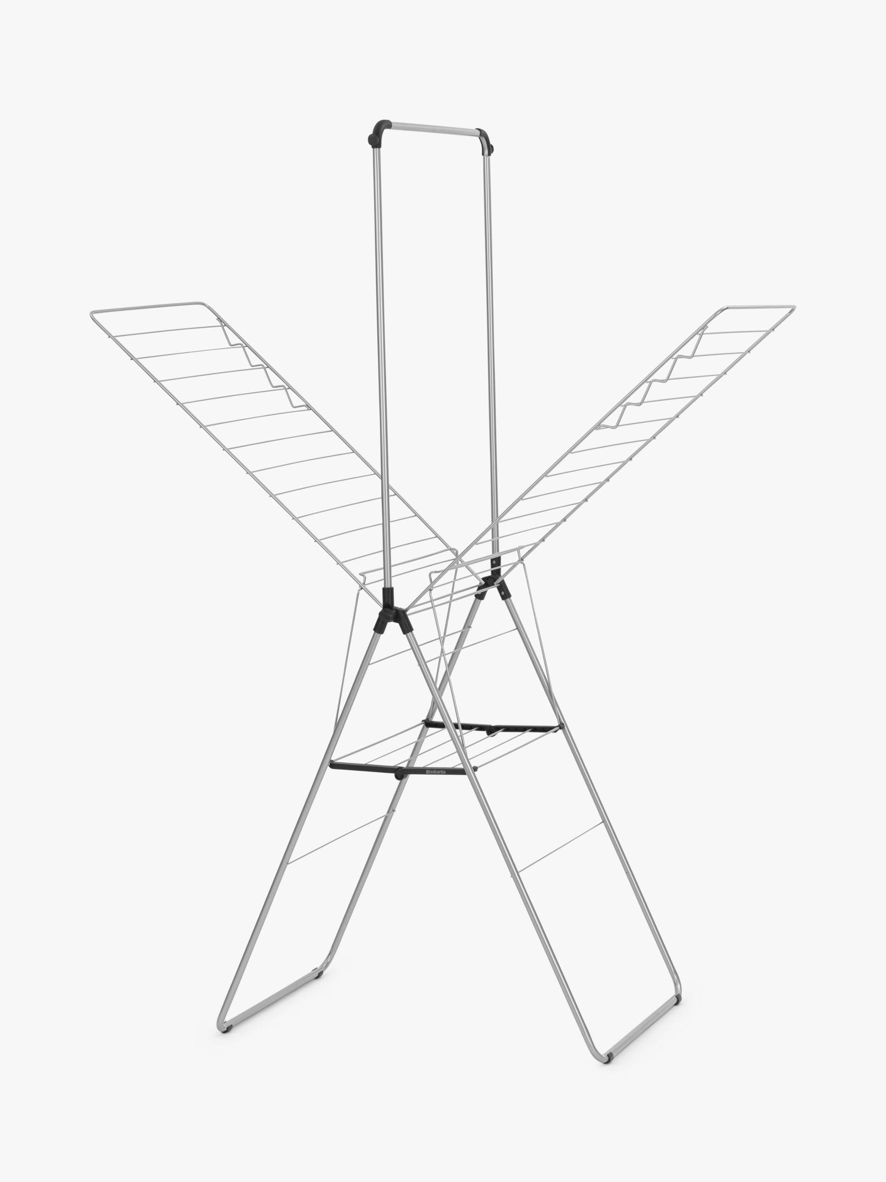 Brabantia 82 Ft. (25 M) 70.9 In. W X 72.4 In. H Hang On Garment Drying Rack With Rail In Metallic V9R0NPS0_2IM2G