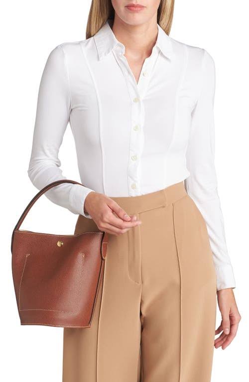 Longchamp Le Pliage Cuir Russie Leather Bucket Bag In VNLXIFUB_SKLHB