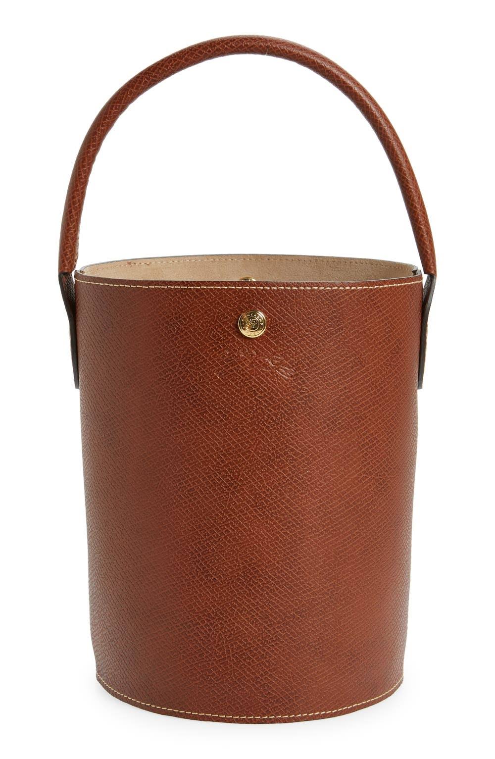 Longchamp Le Pliage Cuir Russie Leather Bucket Bag In VNLXIFUB_SKLHB