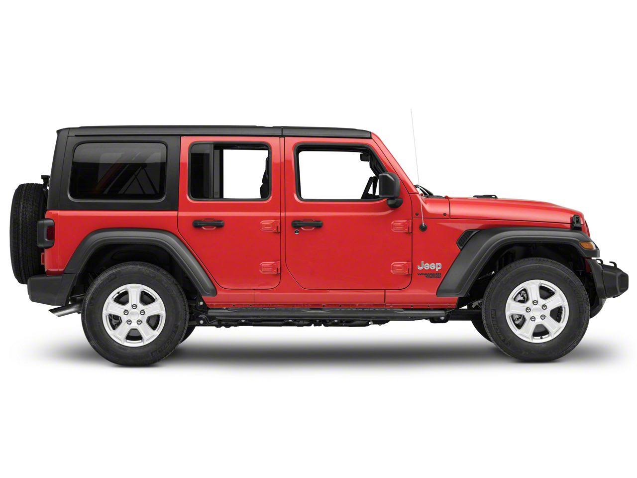 Redrock 4x4 Pinnacle Oval Bent End Side Step Bars; Textured Black For Jeep Wrangler 2018-C1EFT8R5_5F62E
