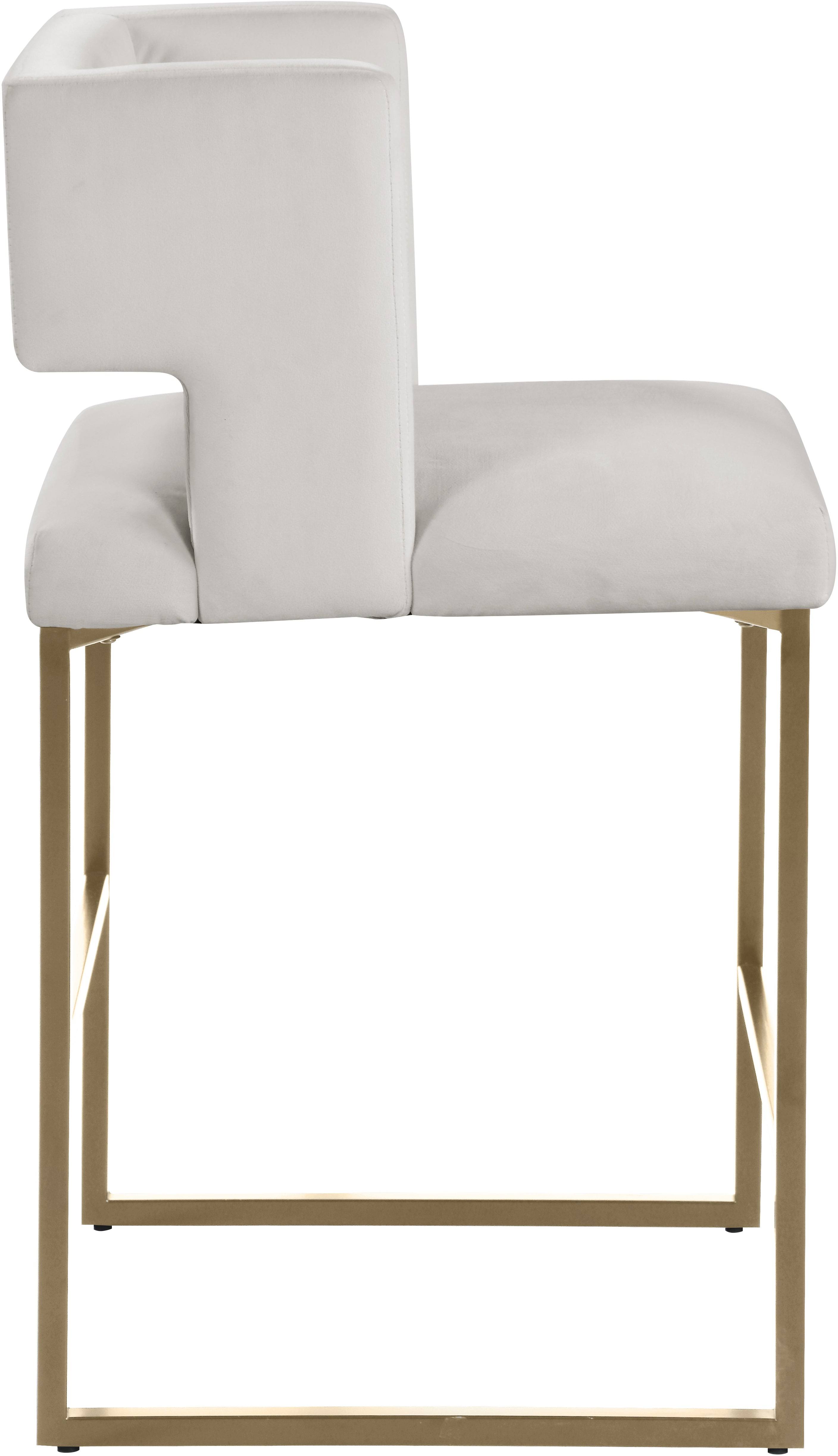 Meridian Furniture Caleb Black Velvet Counter Stool (Set Of 2) 5ELGNUEM_ZNGT0