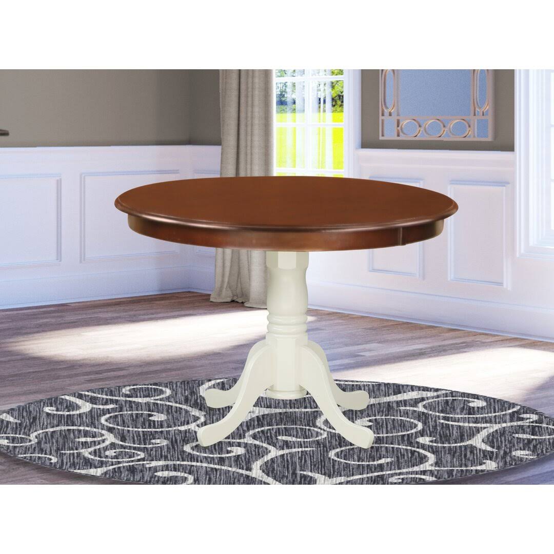 Cherrywood Solid Wood Dining Table Charlton Home Base Color: Black, Linen SFKBFNQU_ZBAET