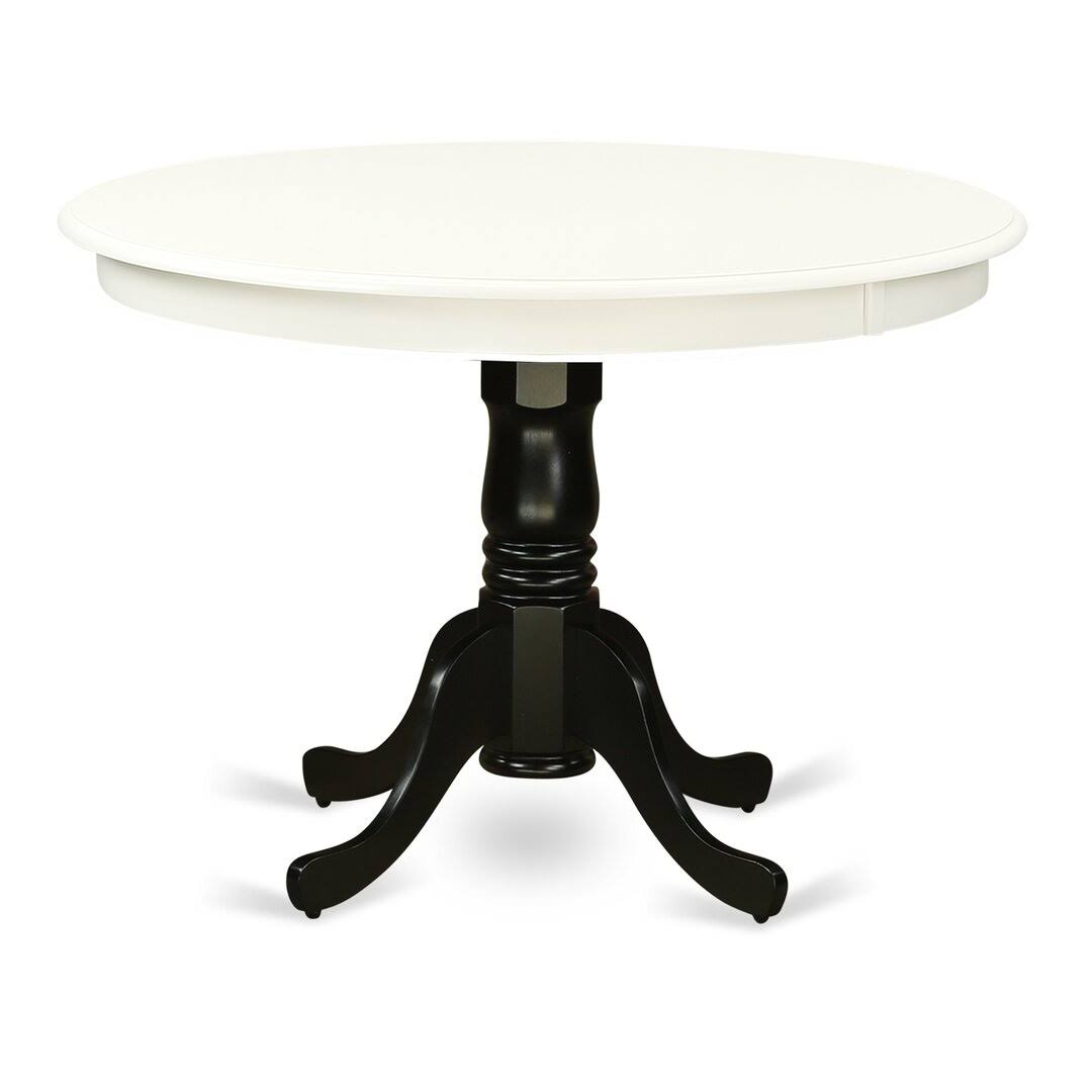 Cherrywood Solid Wood Dining Table Charlton Home Base Color: Black, Linen SFKBFNQU_ZBAET