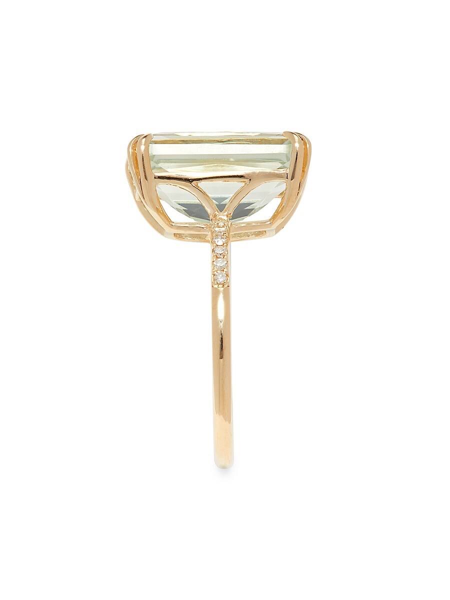 Effy Diamond And Green Amethyst Ring In 14k Yellow Gold, DXRLSIJZ_PMGZV