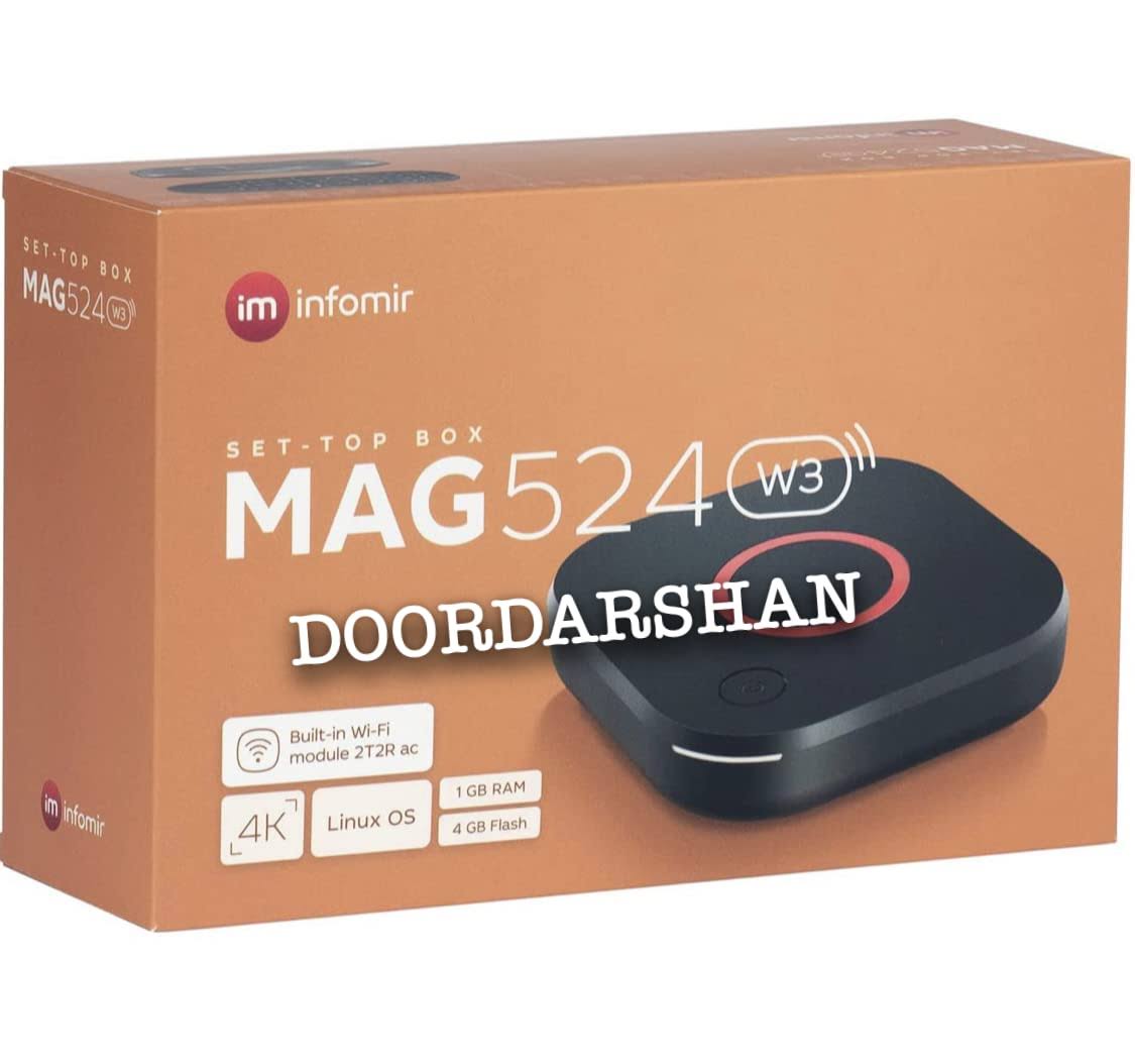 Infomir Mag 524w3 4k , Built-In Dual Band 2.4g/5g Wifi, Hdmi Cable (Much Faster Than Old Mag 324w2 And 424w3) URPRYHDR_FKJHN