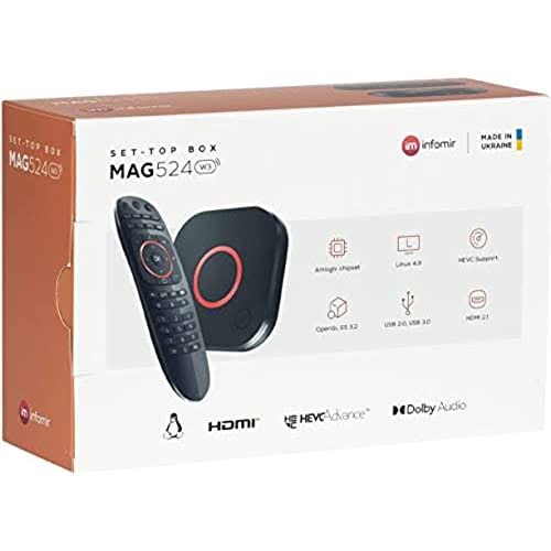 Infomir Mag 524w3 4k , Built-In Dual Band 2.4g/5g Wifi, Hdmi Cable (Much Faster Than Old Mag 324w2 And 424w3) URPRYHDR_FKJHN