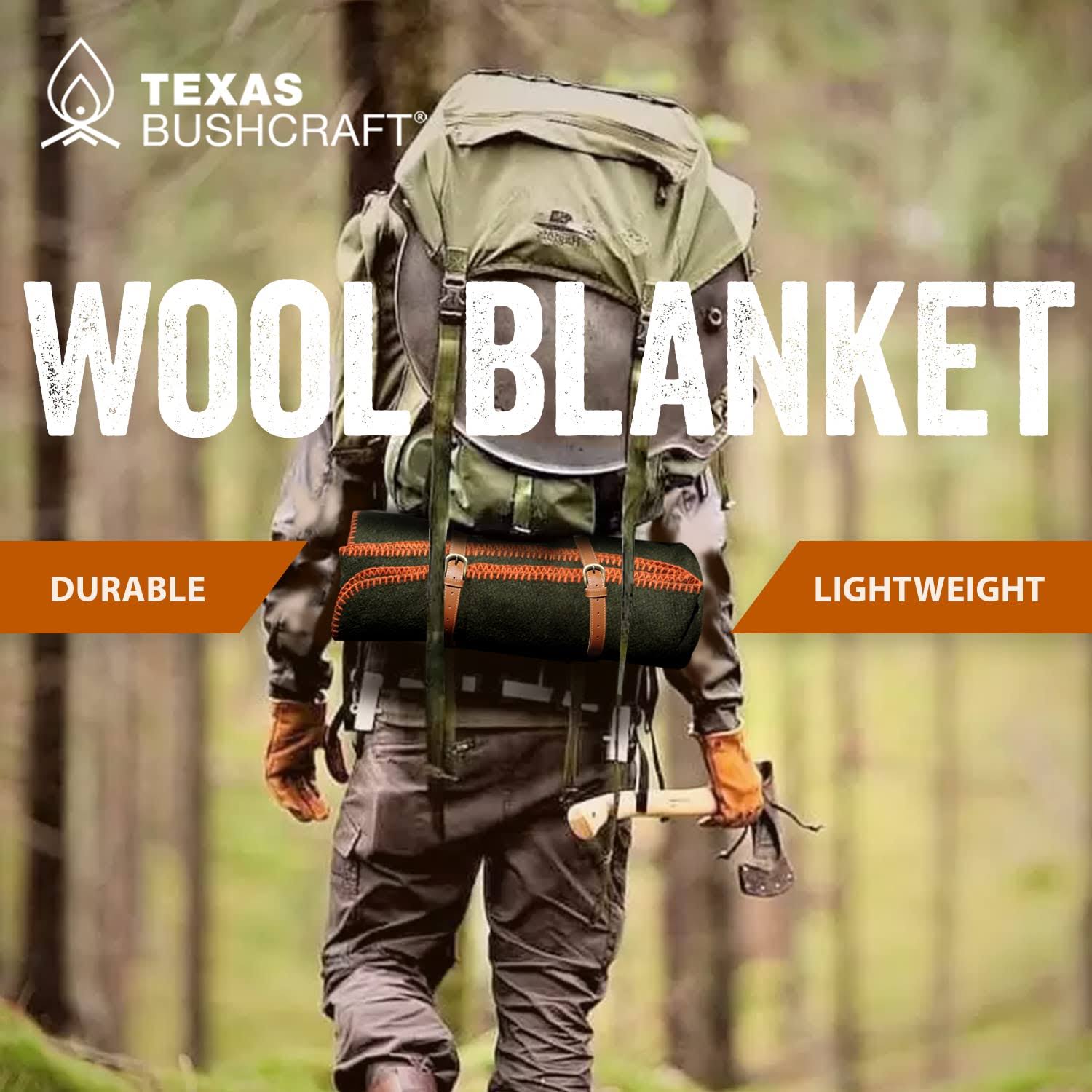 Texas Bushcraft Wool Blanket, Size: Large, SDCOHKBB_PEYKO