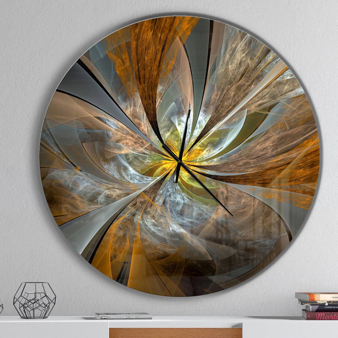Symmetrical Fractal Flower Wall Clock East Urban Home Size OR44BF4Y_GNWZE