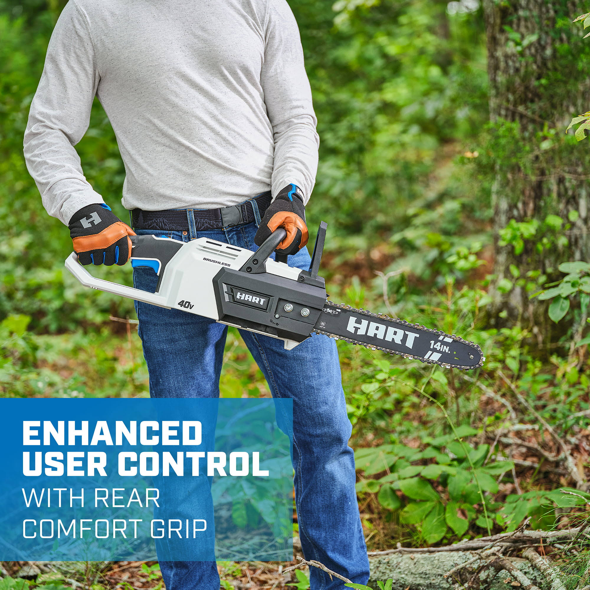 Hart 40-Volt Cordless Brushless 14-Inch Chainsaw Kit (1) 4.0ah Lithium-Ion ZMA4XFZX_MUWK8