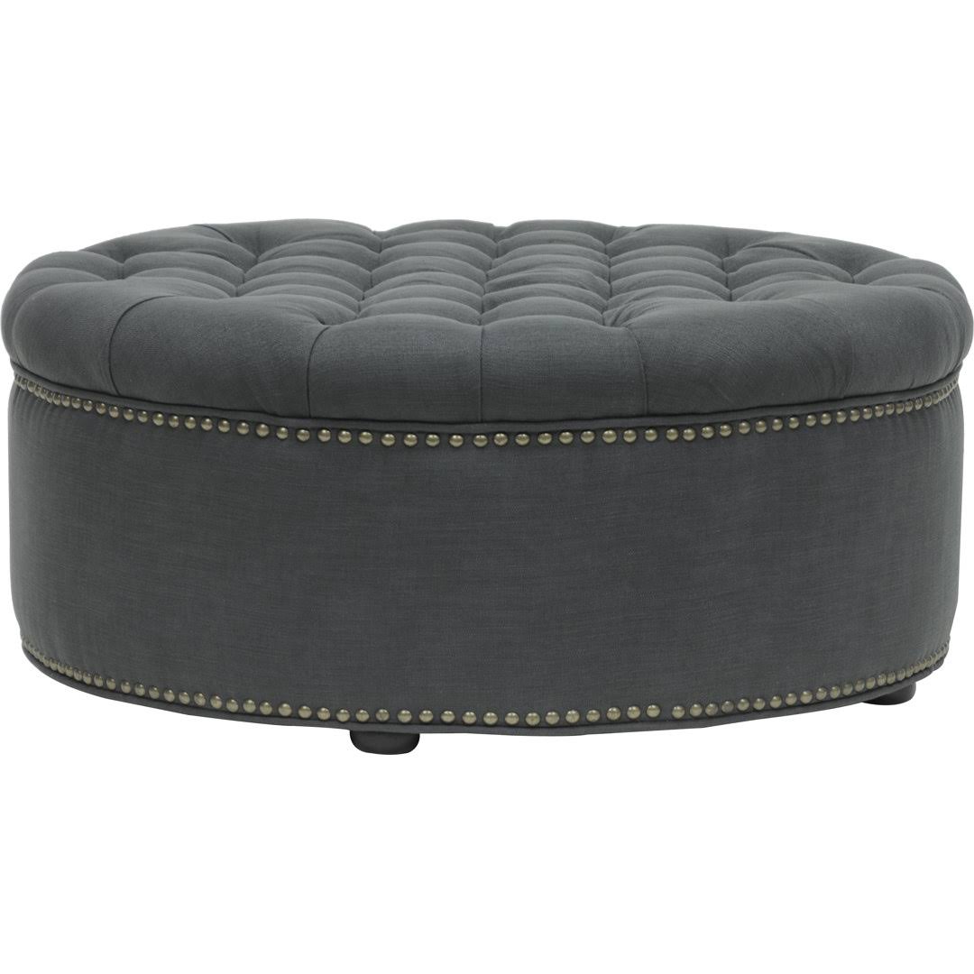 Apolo Tufted Cocktail Ottoman Red Barrel Studio Upholstery Color: Dark Slate MBDWAF4J_18PIY