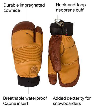 Hestra Freeride Czone 3 Finger Cork/Brown 6HCNKZPS_UL8RC