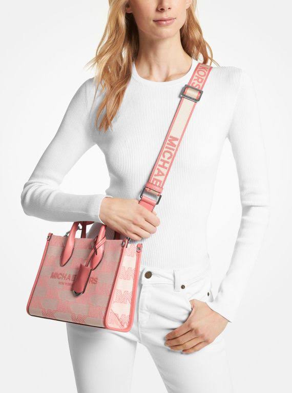 Michael Kors Women's Mirella Small Logo Jacquard Crossbody Bag - Pink - Shoulder MEDUZ7OC_F7MV0