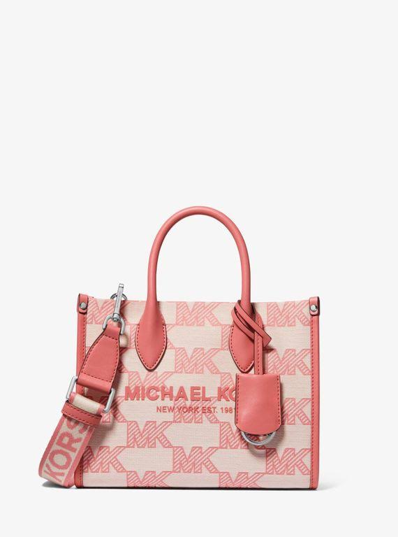 Michael Kors Women's Mirella Small Logo Jacquard Crossbody Bag - Pink - Shoulder MEDUZ7OC_F7MV0