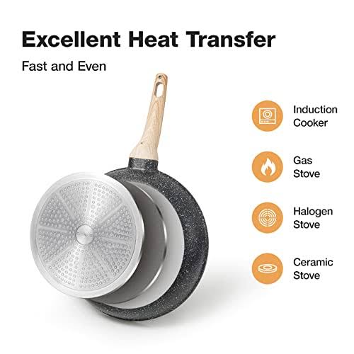 Carote Nonstick Granite Cookware Sets, 10 Pcs Pots And Pans Set, Non Stick Stone Kitchen Cookware Set With Frying Pans(Granite, Induction Cookware) I5OOEFFO_K7KRD