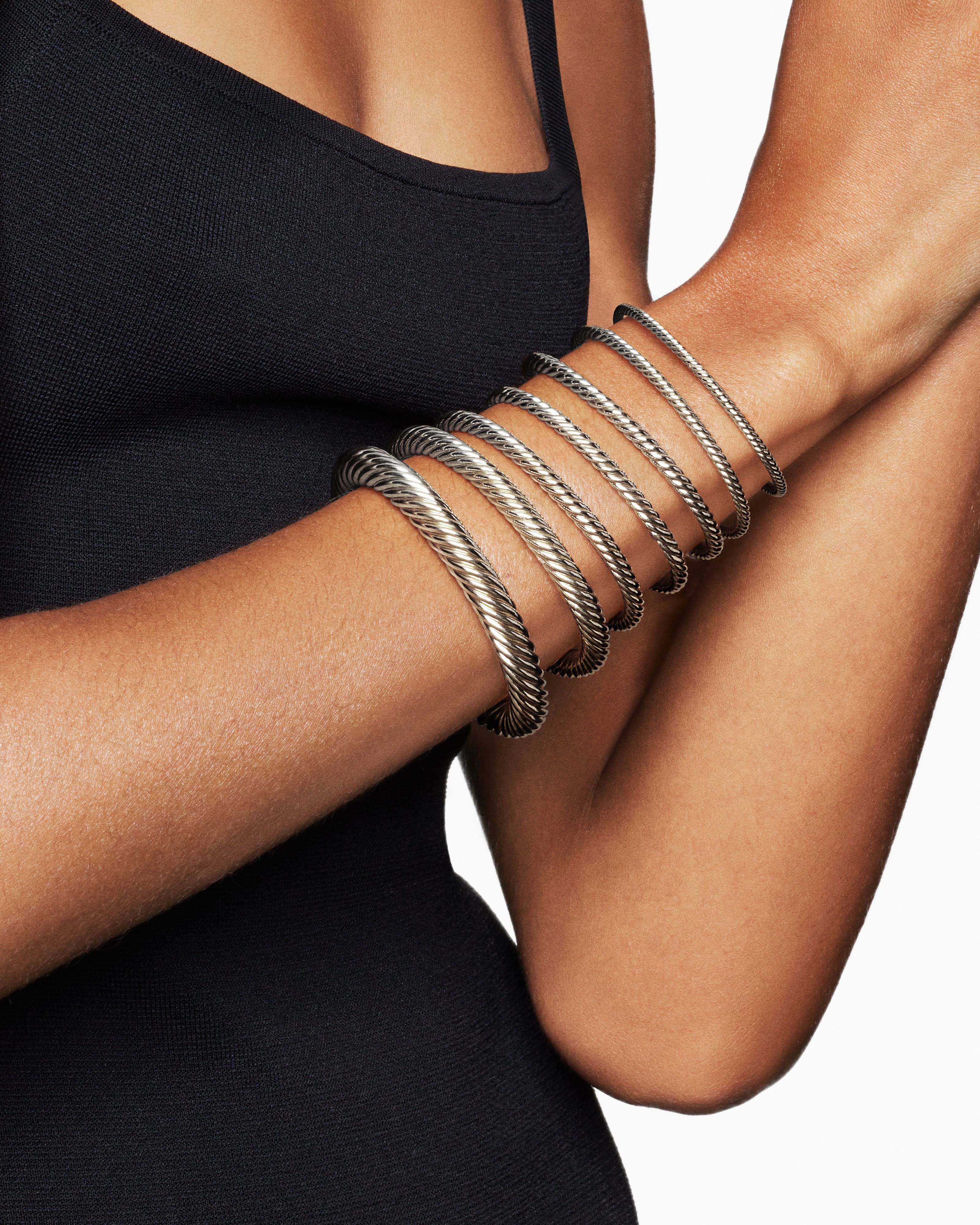 David Yurman Cable Classics Bracelet With Semiprecious Stones & Diamonds In Blue YRY3PYRM_OIRCP