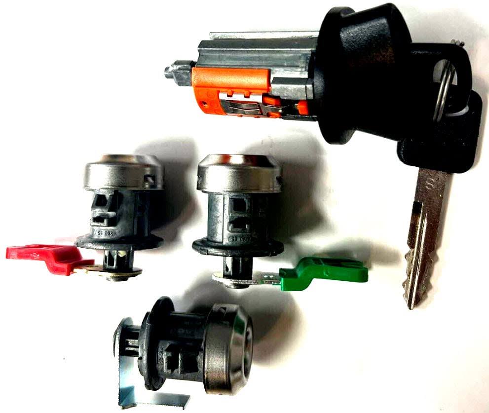 Fast Auto Keys C-42-195 For Select Ford Ignition Switch Lock Cylinder + Three (3) Door Lock Cylinder W/2 Ford Logo MOLQTYSC_LVKO0