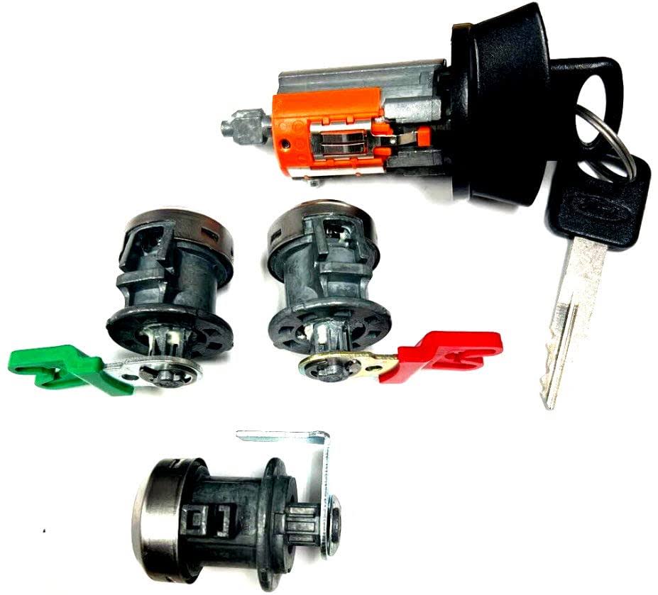 Fast Auto Keys C-42-195 For Select Ford Ignition Switch Lock Cylinder + Three (3) Door Lock Cylinder W/2 Ford Logo MOLQTYSC_LVKO0