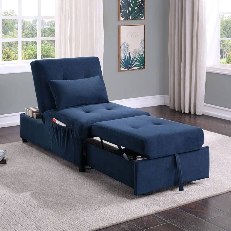 Homelegance Garrell Dark Blue Lift Top Storage Bench With Pull Out AMVLMXQZ_WCOMZ