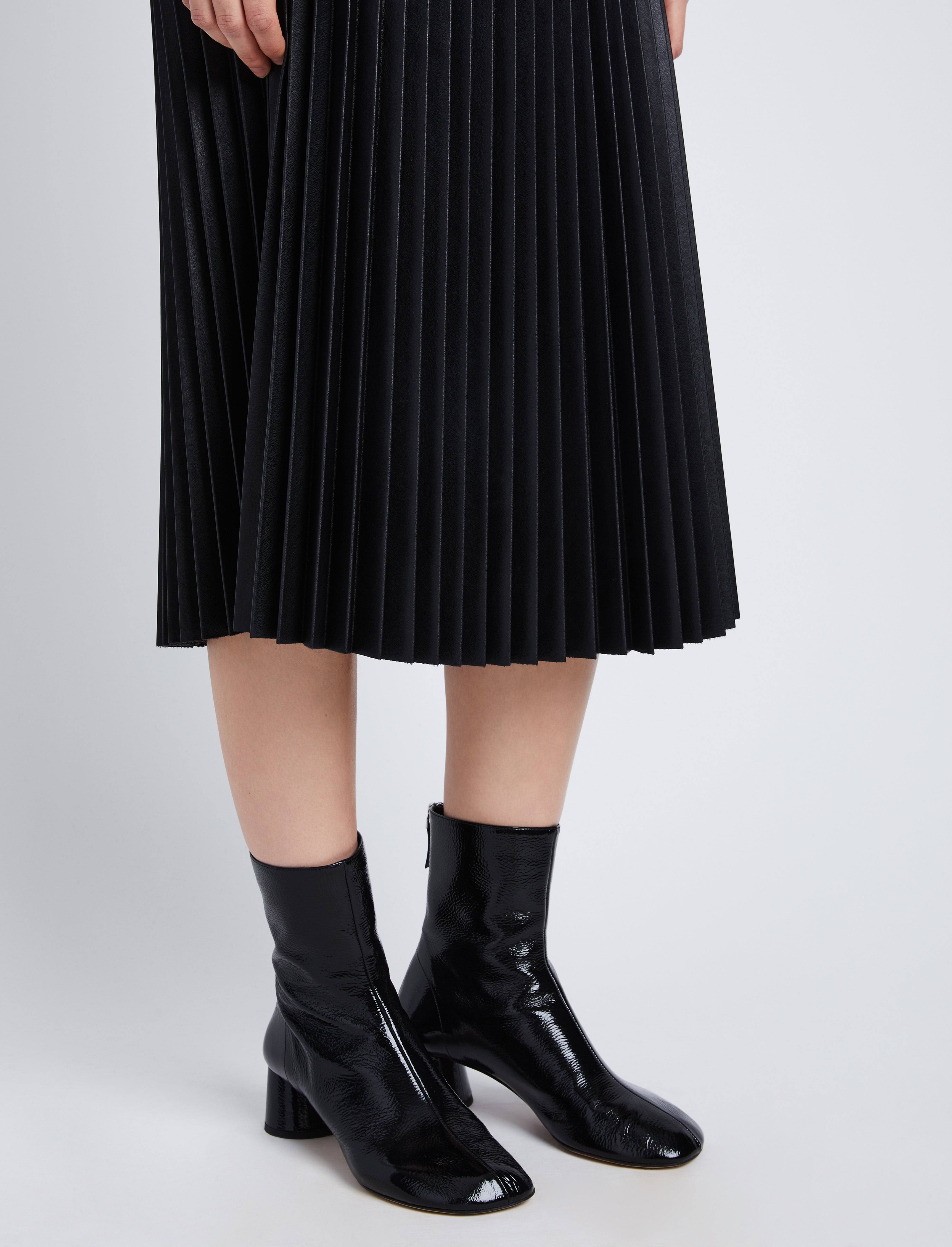 Proenza Schouler White Label Women's Pleated Faux-Leather Midi-Skirt - Black - Size RRVSTDIW_R7PRD