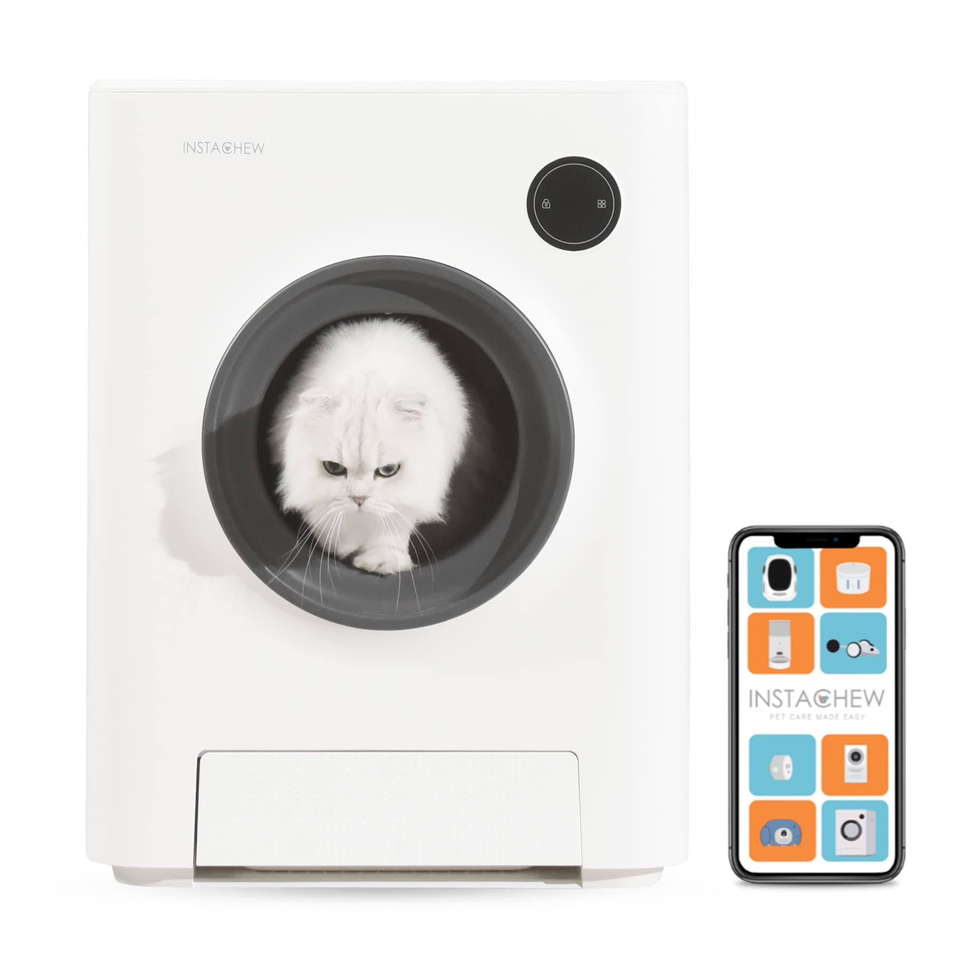 Instachew Purrclean Automatic Cat Litter Box, Self- Cleaning, App-Enabled. P9LSGWOI_ZATXB