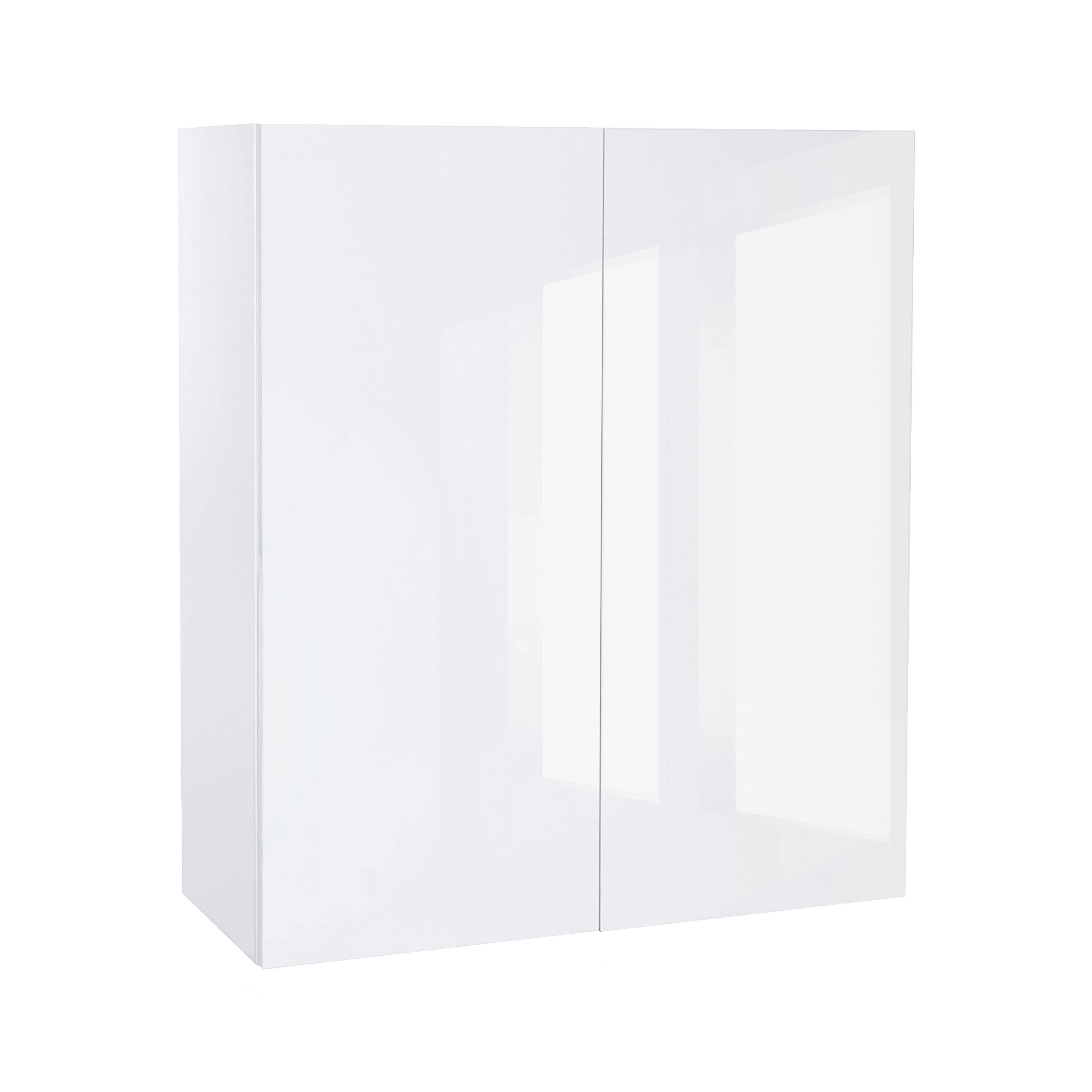 Cambridge Quick Assemble Modern Style With Soft Close, 27 In White Gloss Wall Kitchen Cabinet (27 In W X 12 D X 30 In H) 69UHWLXE_Y998M