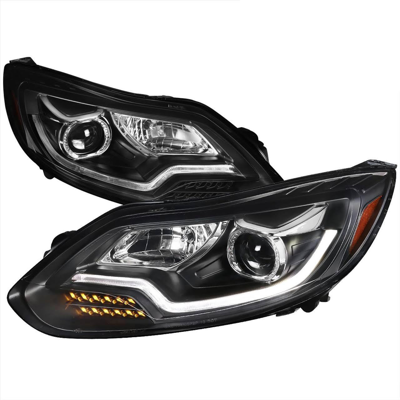 Spec D Tuning 2lhp-Foc12jm-Oz Black Projector Headlights With Led Drl For 2012-2014 Ford NJNYSATP_QGNUA
