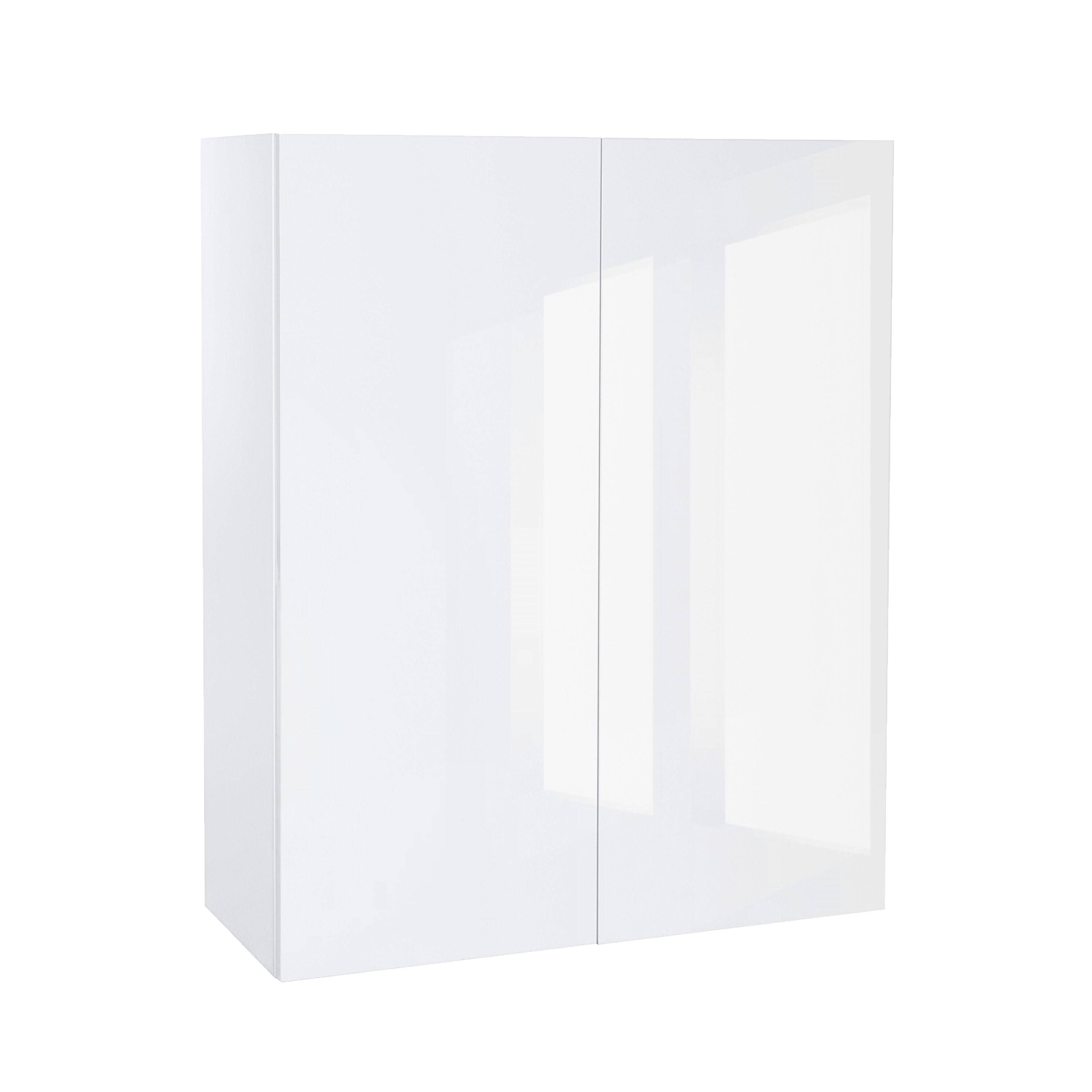 Cambridge Quick Assemble Modern Style With Soft Close, 27 In White Gloss Wall Kitchen Cabinet (27 In W X 12 D X 30 In H) 69UHWLXE_Y998M