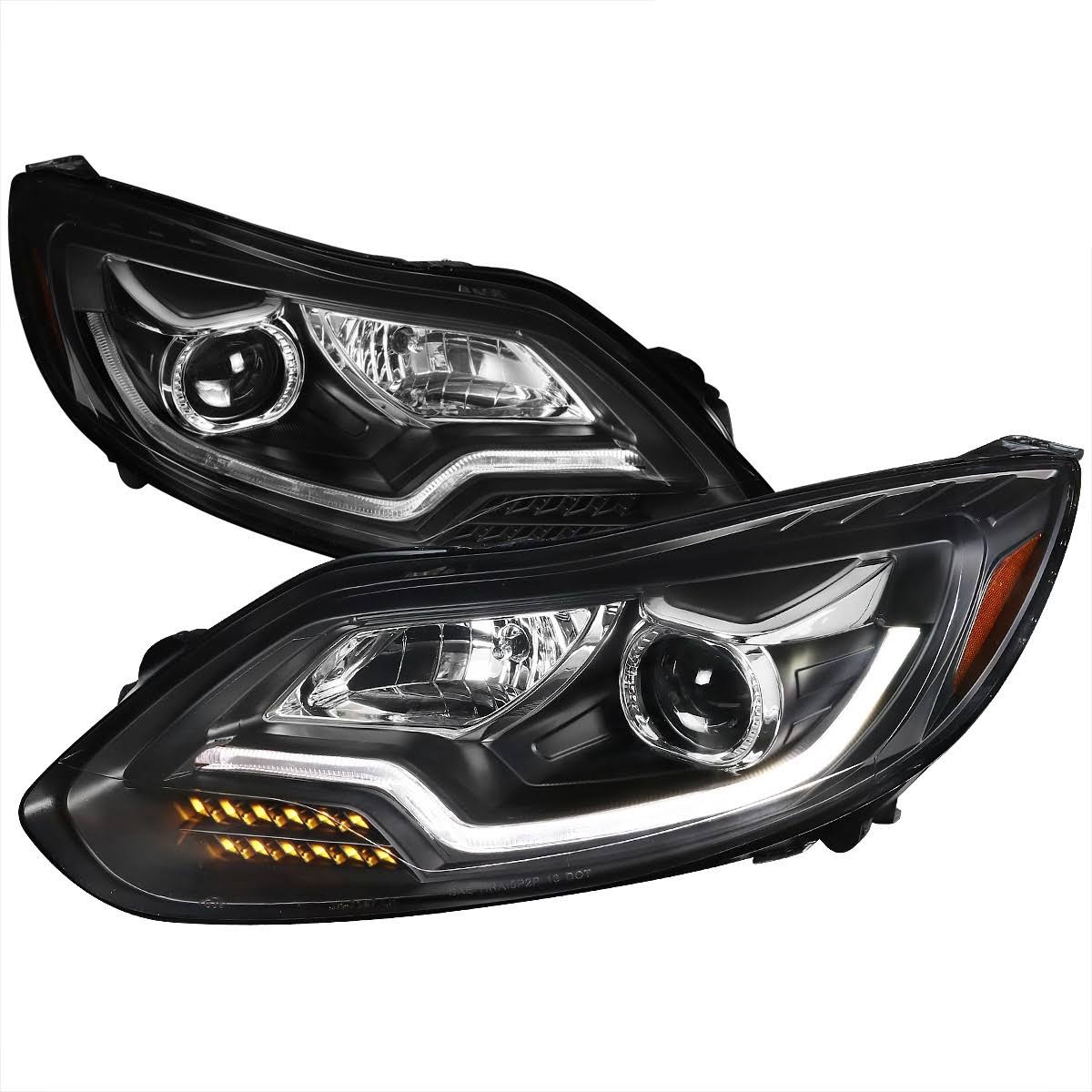 Spec D Tuning 2lhp-Foc12jm-Oz Black Projector Headlights With Led Drl For 2012-2014 Ford NJNYSATP_QGNUA