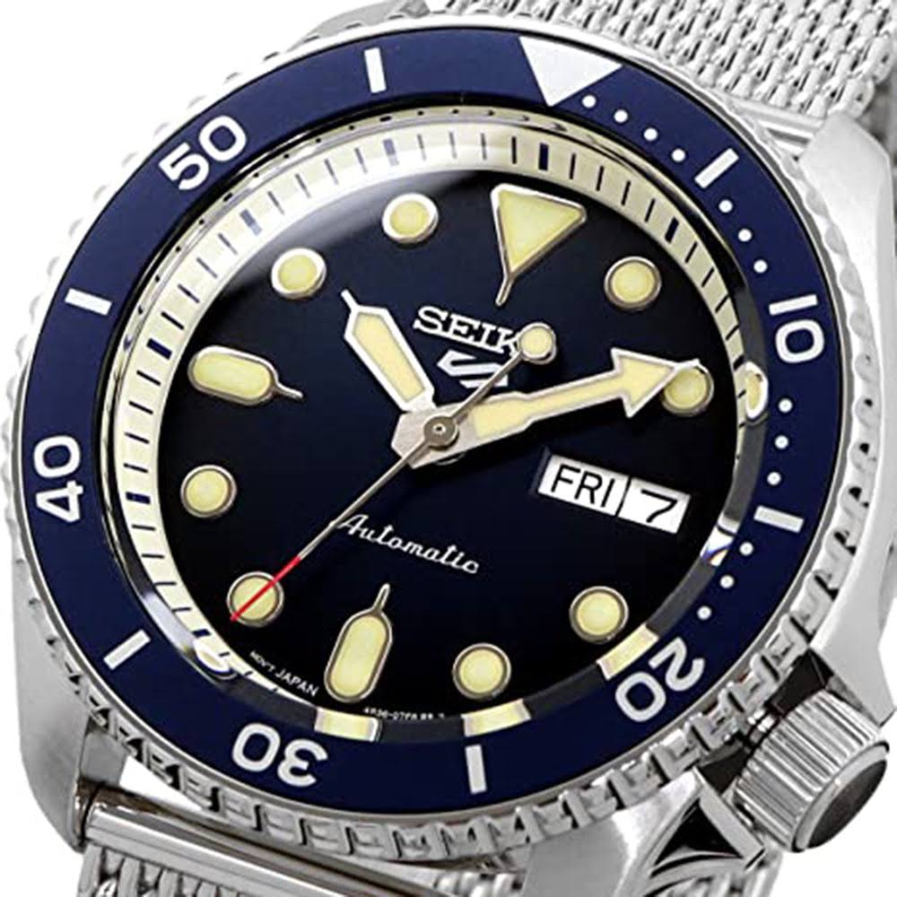 Seiko Men's Automatic 5 Sports Stainless Steel Mesh Bracelet Watch 42.5mm - EEKXF6H6_LS2EL