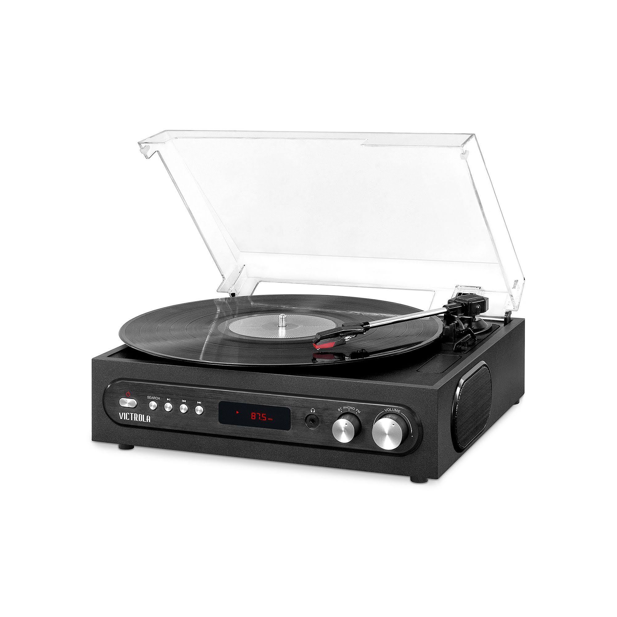 Victrola All-In-1 Bluetooth Record Player With Built In Speakers And 3-Speed Turntable (Black) IDDIWBIE_CNSCB