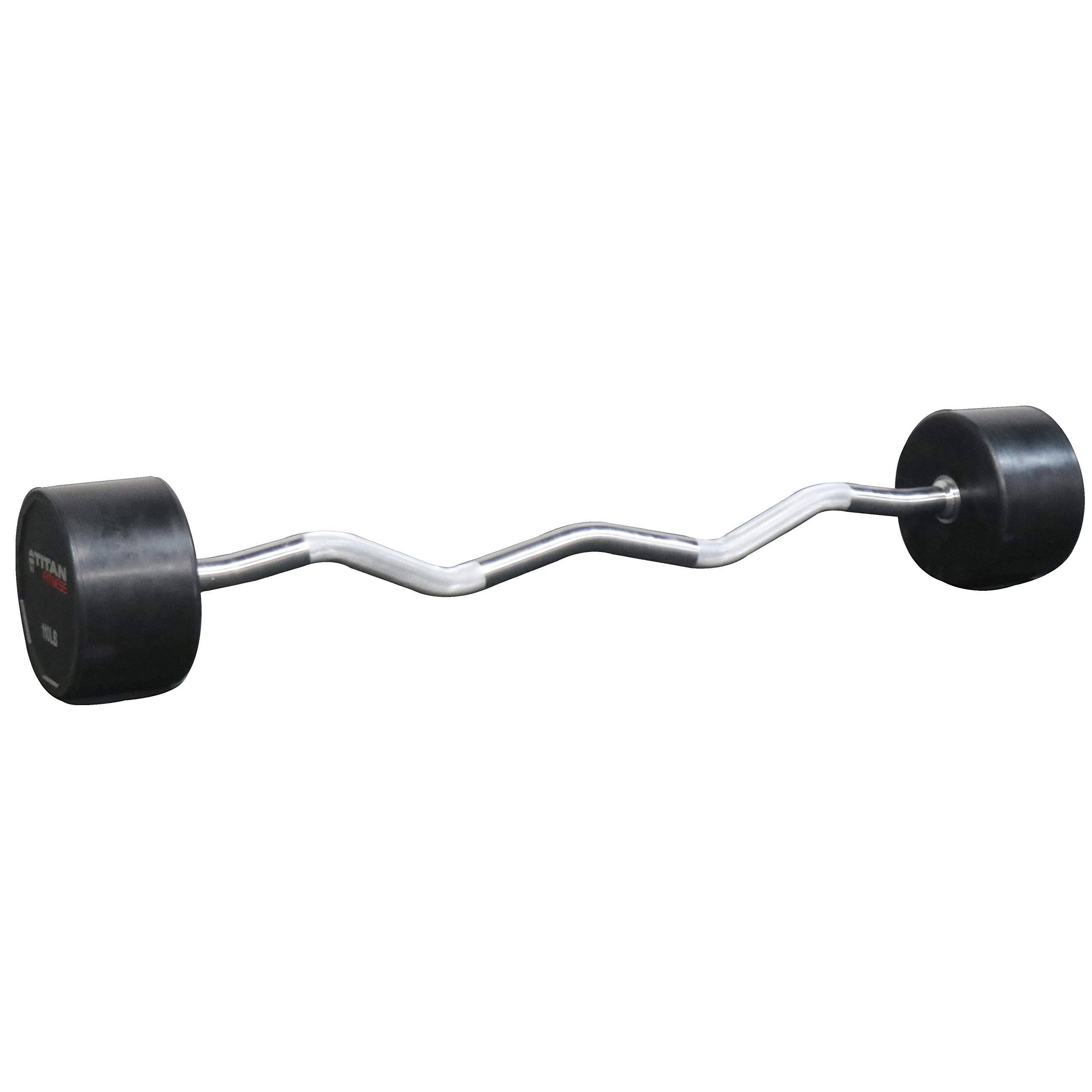 Titan Fitness Ez Curl Rubber Fixed Barbell 70 Lb. Y3PCPQPS_KJFBG
