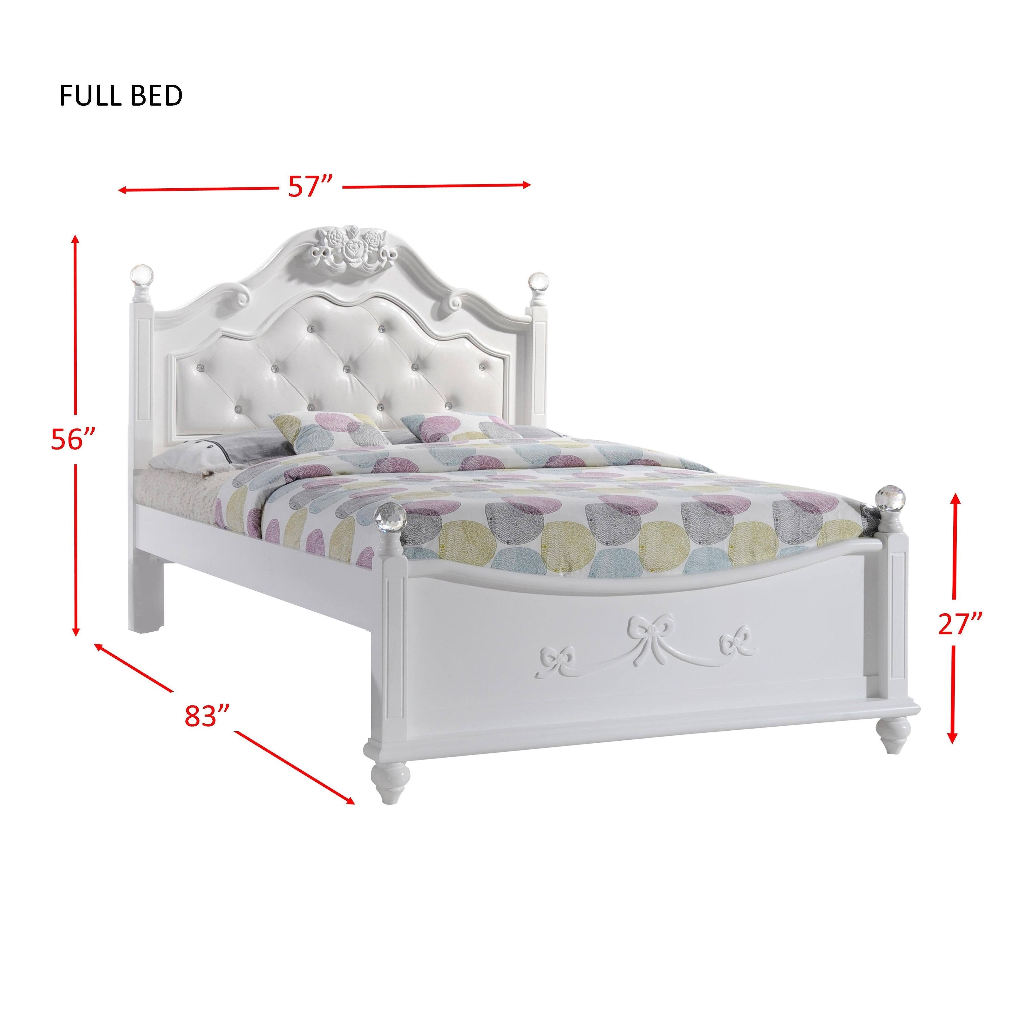 3pc Full Annie Platform Bedroom Set White - Picket House D4CCPHKA_LKRGC